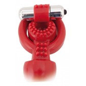 Красная вибронасадка с анальным стимулятором - ToyFa - в Бердске купить с доставкой