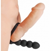 Насадка для двойного проникновения Double Fun Cock Ring with Double Penetration Vibe - XR Brands - в Бердске купить с доставкой