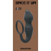Серое эрекционное кольцо Sensation с анальным стимулятором - Lola Games - в Бердске купить с доставкой