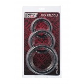 Набор из 3 чёрных эрекционных колец - ToyFa - в Бердске купить с доставкой