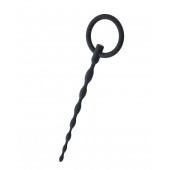 Чёрный уретральный плаг с кольцом - ToyFa - купить с доставкой в Бердске