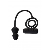 Чёрное эрекционное кольцо с вибропулькой и анальным хвостом - Erotist Adult Toys - в Бердске купить с доставкой