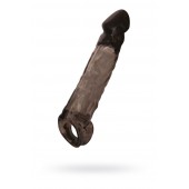 Чёрная насадка на пенис Tс подхватом - 19,5 см. - ToyFa - в Бердске купить с доставкой