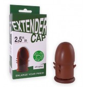 Коричневый латексный удлинитель пениса 2.5 in с шипиками - Sitabella - в Бердске купить с доставкой