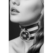 Чёрный тройной чокер с большим кольцом - Bijoux Pour Toi - купить с доставкой в Бердске