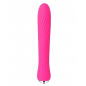 Вибратор со спиралевидным рельефом и функцией нагрева Anya Plum Red - 19,6 см. - Svakom