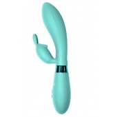 Мятный вибратор Yonce с клиторальным зайчиком - 20,5 см. - Indeep