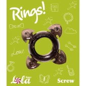 Чёрное эрекционное кольцо Rings Screw - Lola Games - в Бердске купить с доставкой