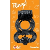 Чёрное эрекционное кольцо Rings Treadle с подхватом - Lola Games - в Бердске купить с доставкой