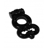 Чёрное эрекционное кольцо Rings Treadle с подхватом - Lola Games - в Бердске купить с доставкой
