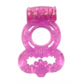 Розовое эрекционное кольцо Rings Treadle с подхватом - Lola Games - в Бердске купить с доставкой