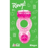 Розовое эрекционное кольцо с вибрацией Rings Ringer - Lola Games - в Бердске купить с доставкой
