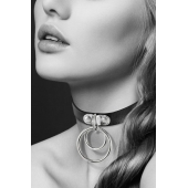Черный чокер с двумя кольцами - Bijoux Pour Toi - купить с доставкой в Бердске