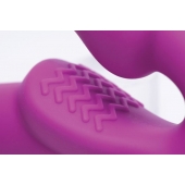 Ярко-розовый безремневой вибрострапон Evoke Vibrating Strapless Silicone Strap-on Dildo - XR Brands - купить с доставкой в Бердске