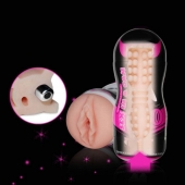 Мастурбатор-вагина Sex In A Can Vibra Vagina Tunnel - Lovetoy - в Бердске купить с доставкой