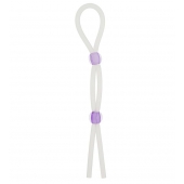 Прозрачное эрекционное кольцо-лассо SILICONE LASSO COCK RING DUAL BEADS - NMC - в Бердске купить с доставкой