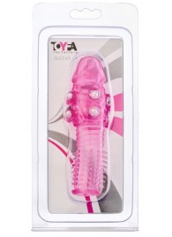 Стимулирующая розовая насадка с шишечками и шипами - 13,5 см. - Toyfa Basic - в Бердске купить с доставкой