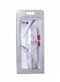 Прозрачная, закрытая насадка с шипами и точками - 13,5 см. - Toyfa Basic - в Бердске купить с доставкой