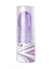 Насадка гелевая фиолетовая с точками, шипами и наплывами - 13,5 см. - Toyfa Basic - в Бердске купить с доставкой