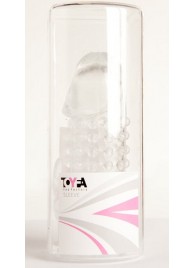 Гелевая прозрачная насадка с 2 отростками - 13 см. - Toyfa Basic - в Бердске купить с доставкой