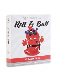 Стимулирующий презерватив-насадка Roll   Ball Strawberry - Sitabella - купить с доставкой в Бердске