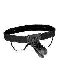Полый страпон с двумя отростками и вибрацией Unisex Vibrating Hollow Strap-On Double Penetrating Dildo - 17,8 см. - Lux Fetish - купить с доставкой в Бердске