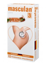Розовые презервативы Masculan Ultra Long Pleasure с колечками, пупырышками и продлевающим эффектом - 10 шт. - Masculan - купить с доставкой в Бердске