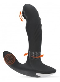 Черный вибромассажер простаты с функцией римминга Plug with Perineum Stimulator - 16,6 см. - Orion - в Бердске купить с доставкой
