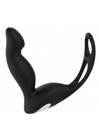 Черный вибромассажер простаты P-PLEASER W ERECTION ENHANCE - Dream Toys - в Бердске купить с доставкой
