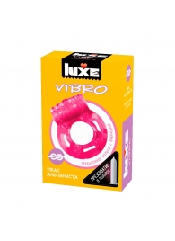 Розовое эрекционное виброкольцо Luxe VIBRO  Ужас Альпиниста  + презерватив - Luxe - в Бердске купить с доставкой