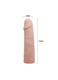 Закрытая телесная насадка-фаллос - 17 см. - Sex Expert - в Бердске купить с доставкой