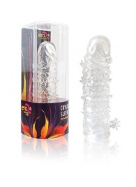 Закрытая прозрачная рельефная насадка Crystal sleeve - 13 см. - Erowoman-Eroman - в Бердске купить с доставкой