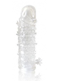 Закрытая прозрачная рельефная насадка Crystal sleeve - 13 см. - Erowoman-Eroman - в Бердске купить с доставкой