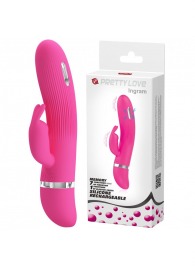 Розовый вибратор Ingram с электростимуляцией - 19,2 см. - Baile - купить с доставкой в Бердске