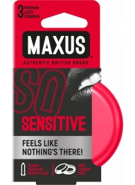 Ультратонкие презервативы в железном кейсе MAXUS Sensitive - 3 шт. - Maxus - купить с доставкой в Бердске