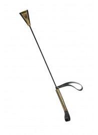 Черно-золотистый стек с хлопушкой из кожи - 62 см. - Sitabella - купить с доставкой в Бердске