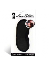 Черная маска на глаза Peek-a-Boo - Lux Fetish - купить с доставкой в Бердске