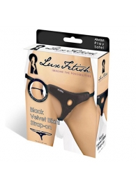 Черные плюшевые трусики для страпона - Lux Fetish - купить с доставкой в Бердске