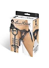 Черные трусики для страпона из патентованной кожи - Lux Fetish - купить с доставкой в Бердске