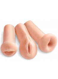 Комплект из 3 мастурбаторов All 3 Holes: вагина, анус, ротик - Pipedream - в Бердске купить с доставкой