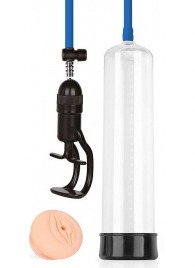 Прозрачная вакуумная помпа Sex Expert с насадкой-вагиной - Sex Expert - в Бердске купить с доставкой