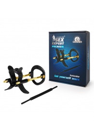 Черно-золотистый экстендер для пениса Sex Expert - Sex Expert - в Бердске купить с доставкой