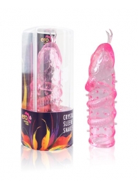 Закрытая рельефная насадка Crystal sleeve snakes в виде змеи с усиками - 14 см. - Erowoman-Eroman - в Бердске купить с доставкой