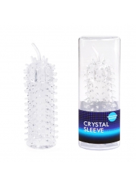 Закрытая рельефная насадка Crystal sleeve с усиками - 12 см. - Erowoman-Eroman - в Бердске купить с доставкой
