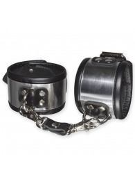 Эффектные серебристо-черные наручники с металлическим блеском - Sitabella - купить с доставкой в Бердске