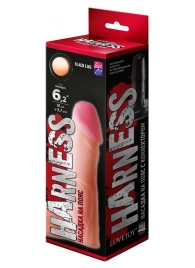 Телесная реалистичная насадка на Harness с коннектором BLACK LINE - 17 см. - LOVETOY (А-Полимер) - купить с доставкой в Бердске