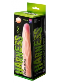 Телесная насадка с венками на Harness с коннектором GREEN LINE - 18 см. - LOVETOY (А-Полимер) - купить с доставкой в Бердске