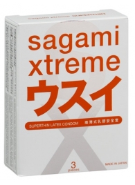 Ультратонкие презервативы Sagami Xtreme SUPERTHIN - 3 шт. - Sagami - купить с доставкой в Бердске