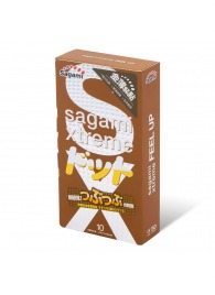 Презервативы Sagami Xtreme FEEL UP с точечной текстурой и линиями прилегания - 10 шт. - Sagami - купить с доставкой в Бердске