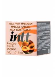 Массажная свеча для поцелуев Peach с ароматом персика - 30 гр. - INTT - купить с доставкой в Бердске
